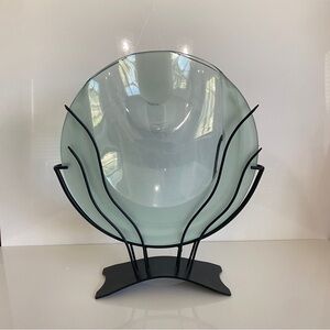 Art Clear Glass Flower Vase for Artificial Flowers Only with Metal Stand